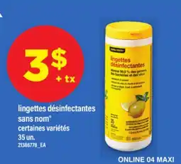 Maxi LINGETTES DÉSINFECTANTES SANS NOM offer