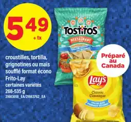 Maxi CROUSTILLES, TORTILLA, GRIGNOTINES OU MAÏS SOUFFLÉ FORMAT ÉCONO FRITO-LAY, 268-535 G offer