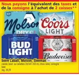 Super C bière Labatt, Molson, Sleeman | consigne beer offer