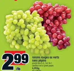 Super C raisins rouges ou verts sans pépins | seedless red or green grapes offer