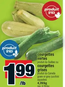 Super C courgettes vertes ou courgettes grises | green or grey zucchini squashes offer