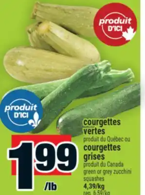 Super C courgettes vertes ou courgettes grises | green or grey zucchini squashes offer