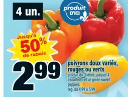 Super C poivrons doux variés, rouges ou verts | assorted, red or green sweet peppers offer