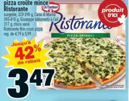 Super C pizza croûte mince Ristorante | Ristorante thin crust pizza offer
