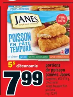 Super C portions de poisson panées Janes | Janes breaded fish portions offer