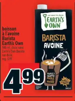 Super C boisson à l'avoine Barista Earth's Own | Earth's Own Barista oat drink offer