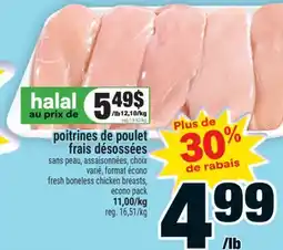 Super C poitrines de poulet frais désossées | fresh boneless chicken breasts offer
