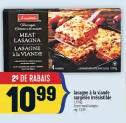 Marché Adonis LASAGNE À LA VIANDE SURGELÉE IRRÉSISTIBLE | FROZEN MEAT LASAGNA offer