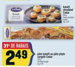 Marché Adonis PÂTE KATAIFI OU PÂTE PHYLO SURGELÉ CEDAR offer