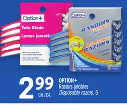 Uniprix OPTION+ Rasoirs jetables/Disposable razors offer
