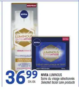 Uniprix NIVEA LUMINOUS Soins du visage sélectionnés/Selected facial care products offer