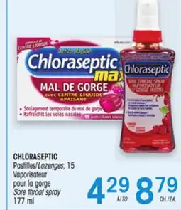 Uniprix CHLORASEPTIC Pastilles/Lozenges, Vaporisateur pour la gorge/ Sore throat spray offer