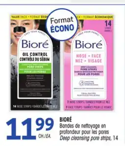 Uniprix BIORÉ Bandes de nettoyage en profondeur pour les pores/Deep cleansing pore strips offer