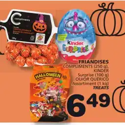 Marches Tradition COMPLIMENTS (250 g), KINDER (100 g) OR QUÉRICO TREATS offer
