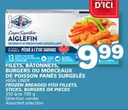 Marches Tradition HIGH LINER FROZEN BREADED FISH FILLETS, STICKS, BURGERS OR PIECES offer