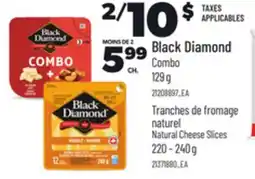 Provigo BLACK DIAMOND COMBO, 129 g, NATURAL CHEESE SLICES 220 - 240 G offer