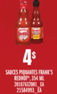 Provigo SAUCES PIQUANTES FRANK'S REDHOT , 354 ML offer