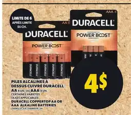 Provigo DURACELL COPPERTOP AA OR AAA ALKALINE BATTERIES offer
