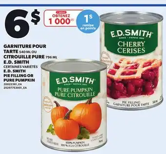 Provigo E.D. SMITH PIE FILLING, 540 ML OR PURE PUMPKIN, 796 ML offer