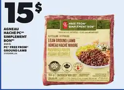 Provigo PC FREE FROM GROUND LAMB, 454 G offer