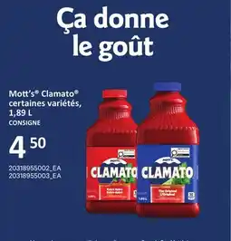 Provigo MOTT'S CLAMATO , 1,89 L offer
