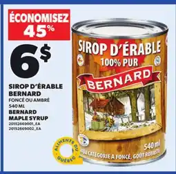 Provigo BERNARD MAPLE SYRUP, 540 ML offer