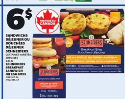 Provigo SCHNEIDERS BREAKFAST SANDWICH OR EGG BITES, 244 G offer