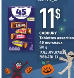 Provigo CADBURY TABLETTES ASSORTIES 45 MORCEAUX, 501 G offer