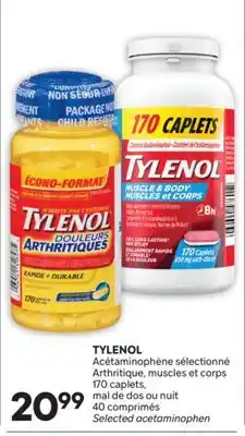 Brunet TYLENOL Acétaminophène sélectionné Arthritique, muscles et corps 170 caplets, mal de dos ou nuit offer