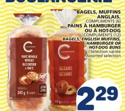 Marché Bonichoix COMPLIMENTS (12) BAGELS, ENGLISH MUFFINS OR HOT-DOG BUNS offer