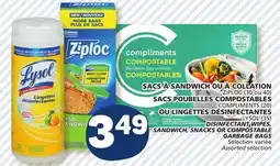 Marché Bonichoix LYSOL COMPOSTABLE SANDWICH, SNACKS OR COMPOSTABLE GARBAGE BAGS offer