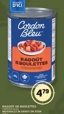 Marché Bonichoix CORDON BLEU MEATBALLS IN GRAVY OR STEW offer