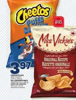 Marché Bonichoix MISS VICKIE'S (190 or 200 g) OR CHEETOS (170 to 285 g) CHIPS OR SNACKS offer