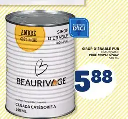 Marché Bonichoix BEAURIVAGE PURE MAPLE SYRUP offer