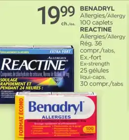 Proxim BENADRYL, REACTINE offer