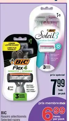 Jean Coutu BIC Selected razors offer