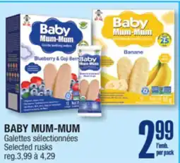 Jean Coutu BABY MUM-MUM Selected rusks offer