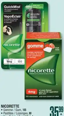 Jean Coutu NICORETTE Gum, Lozenges, QuickMist offer
