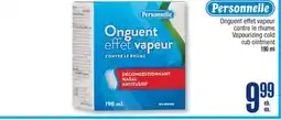 Jean Coutu PERSONNELLE Vapourizing cold rub ointment offer