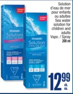 Jean Coutu PERSONNELLE Sea water solution for children and adults Vapo./Spray offer