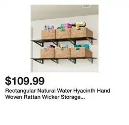 Wayfair Rectangular Natural Water Hyacinth Hand Woven Rattan Wicker Storage Basket Set with Iron Wire Frame offer