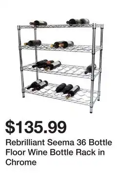 Wayfair Rebrilliant Seema 36 Bottle Floor Wine Bottle Rack in Chrome offer