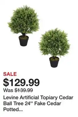 Wayfair Levine Artificial Topiary Cedar Ball Tree 24'' Fake Cedar Potted Plants (Set of 2) offer