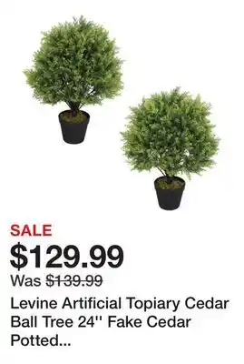 Wayfair Levine Artificial Topiary Cedar Ball Tree 24'' Fake Cedar Potted Plants (Set of 2) offer