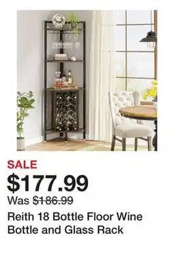 Wayfair Reith 18 Bottle Floor Wine Bottle and Glass Rack offer