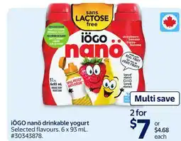 Walmart IOGO nano Drinkable yogurts offer