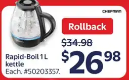 Walmart Rapid-Boil 1 L kettle offer