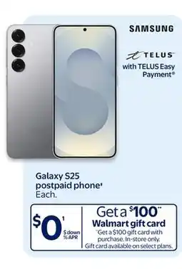Walmart Samsung Galaxy S25 postpaid phone' offer