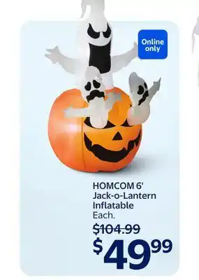 Walmart HOMCOM 6' Jack-o-Lantern Inflatable offer