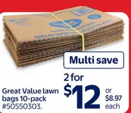 Walmart Great Value lawn bags 10_pack offer